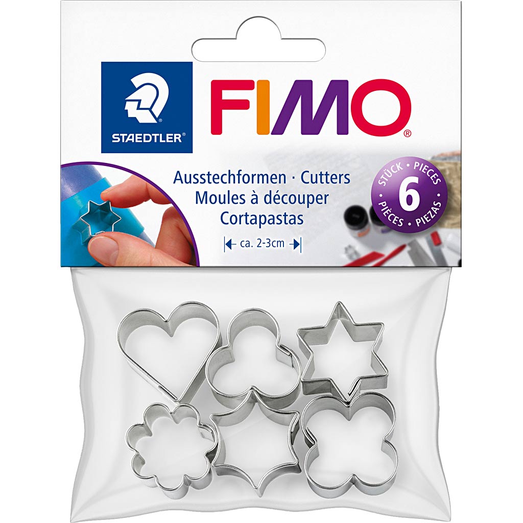 Ausstechformen aus Fimo®, 6 Stück, 1 Box