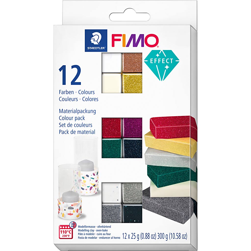 Fimo®-Effekt, verschiedene Farben, 12x25 gr 1 Karton