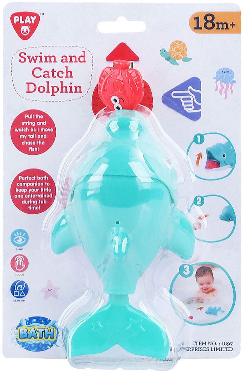 Playgo Badespielzeug zum Fangen und Schwimmen von Delfinen – 2 Stück.