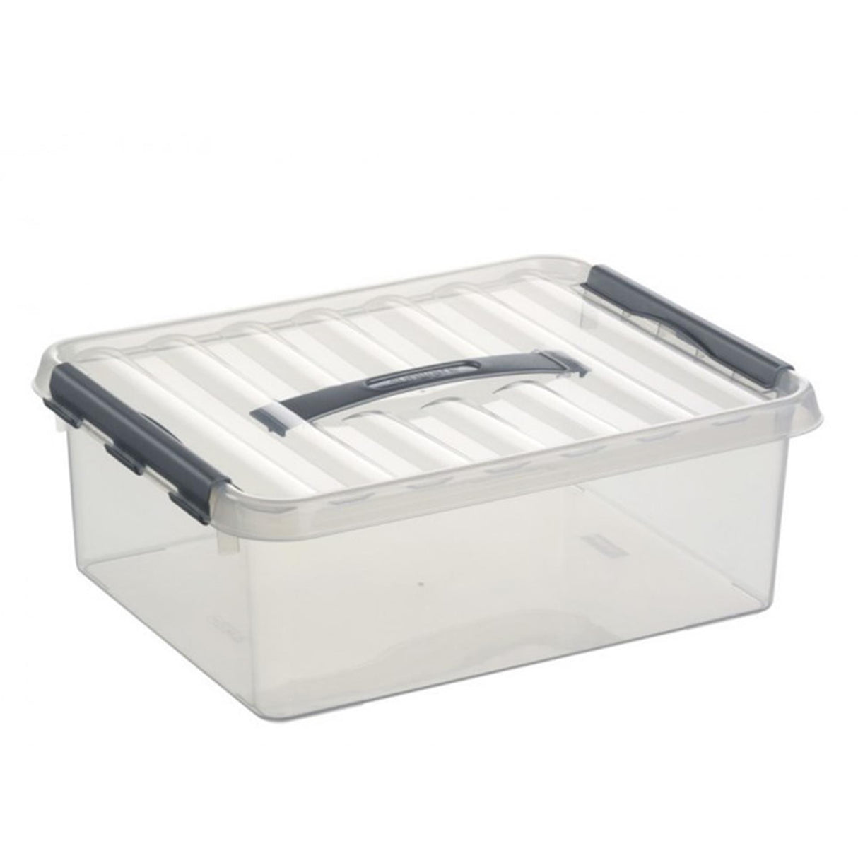 Sunware q-line Aufbewahrungsbox, groß, transparent, 12 Liter, 30 x 40 x 14 cm, A4-Bodengröße