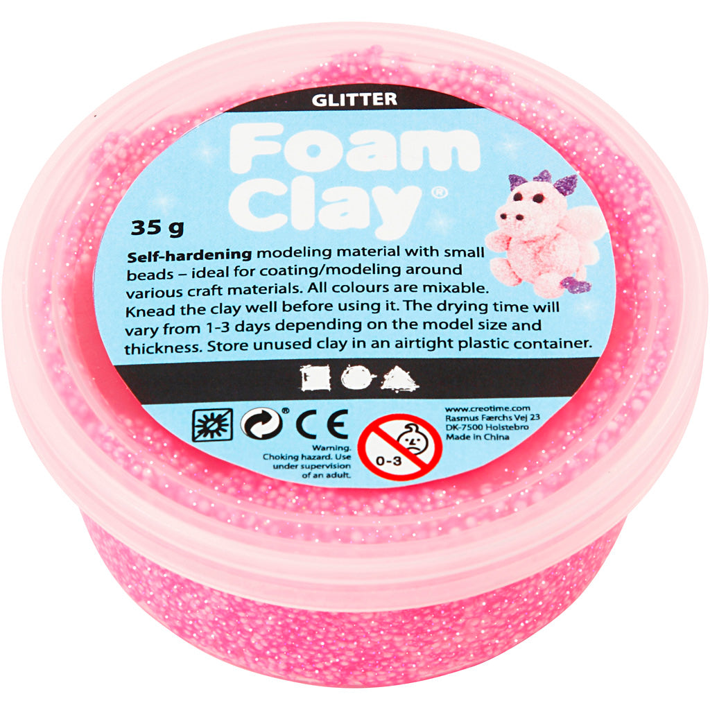 Foam Clay ®, Glitzer, rosa, 35 gr 1 Box