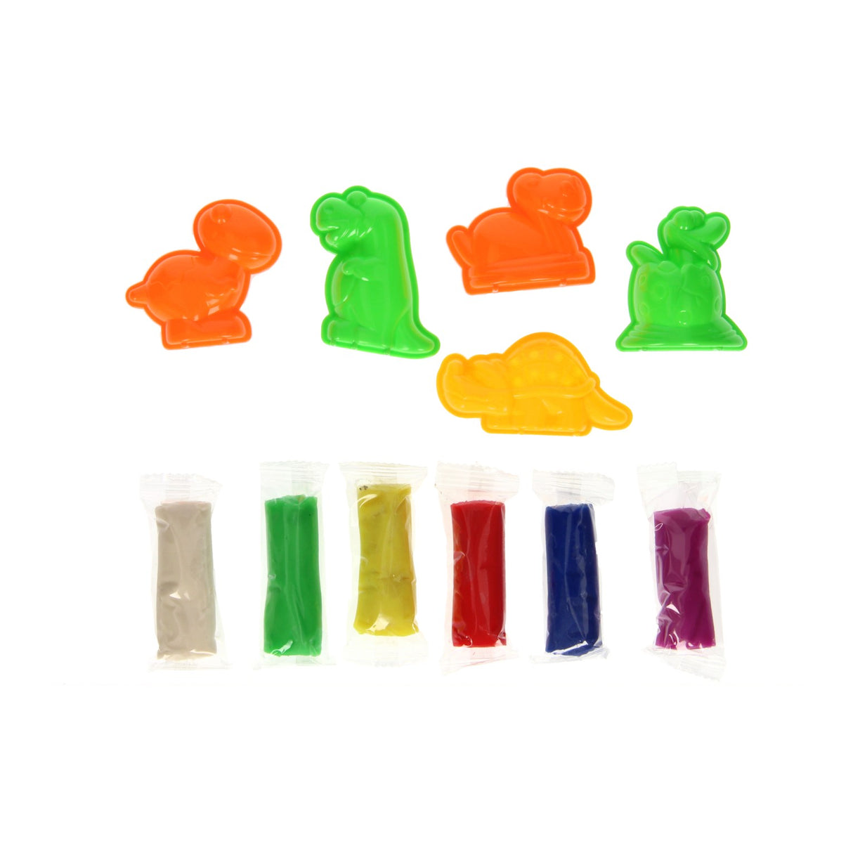 Lobbes kleiset in opbergbox dino vormen - 6 kleuren klei