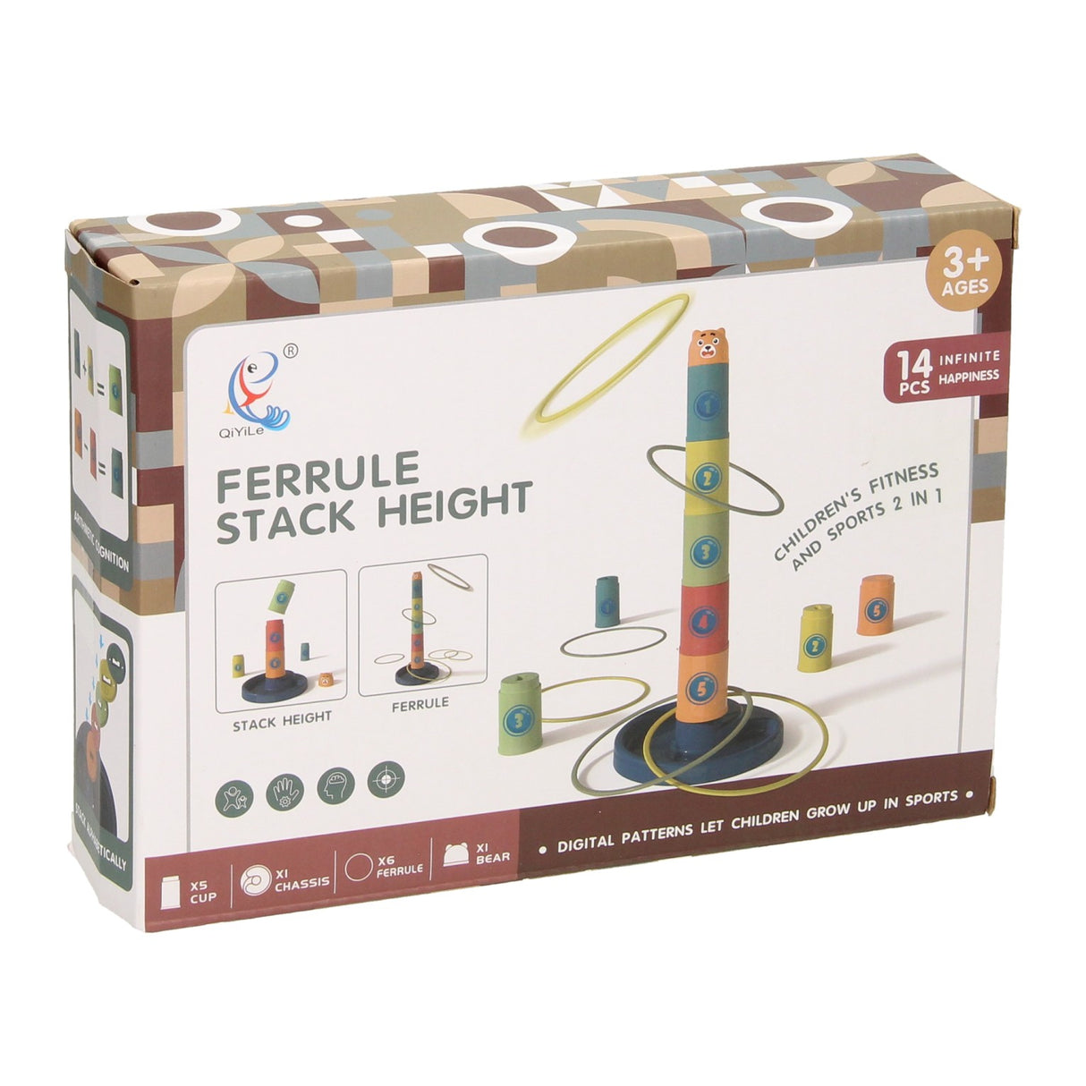 Stapelturm und Ringwurfspiel 2in1