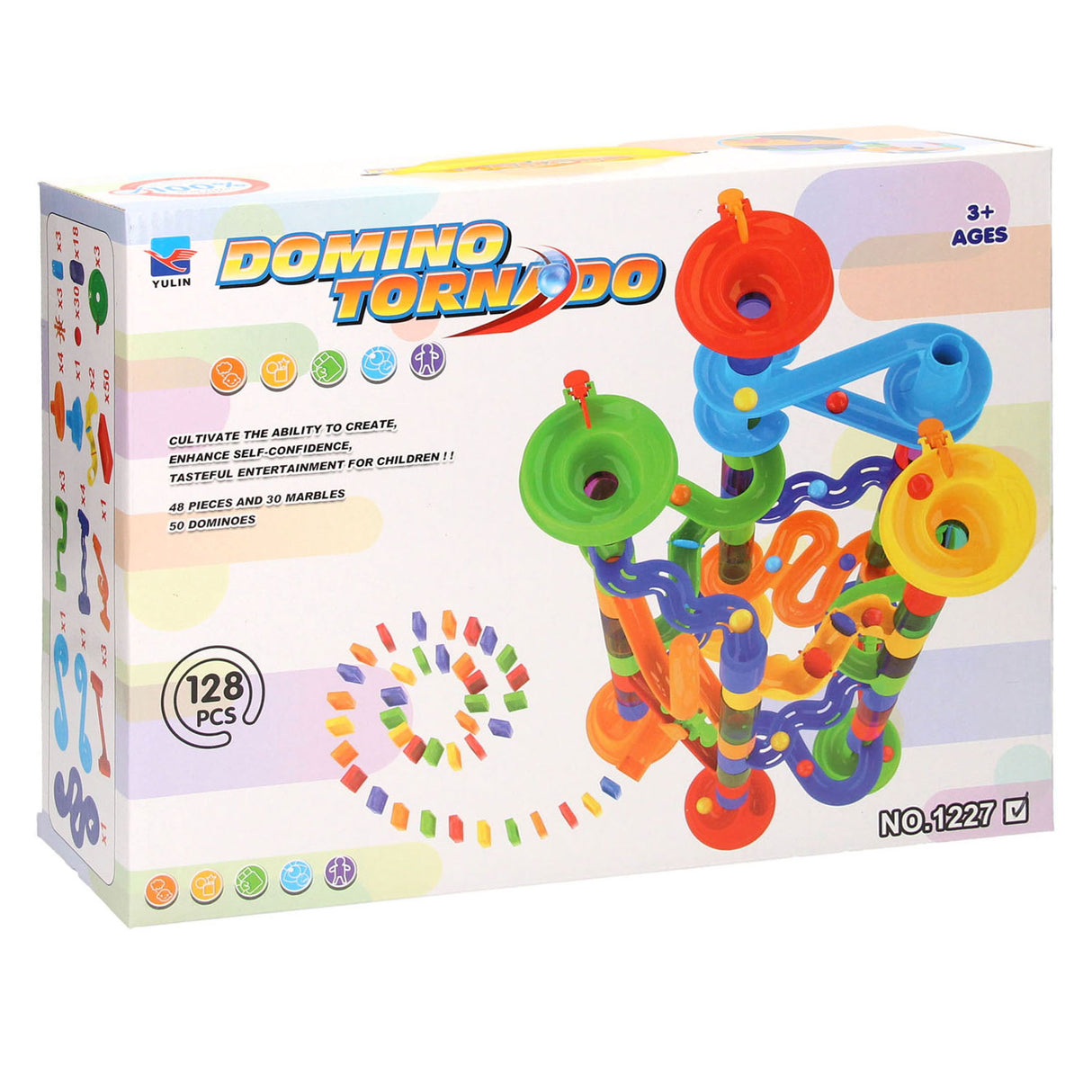 Domino-Tornado-Kugelbahn 128-tlg.