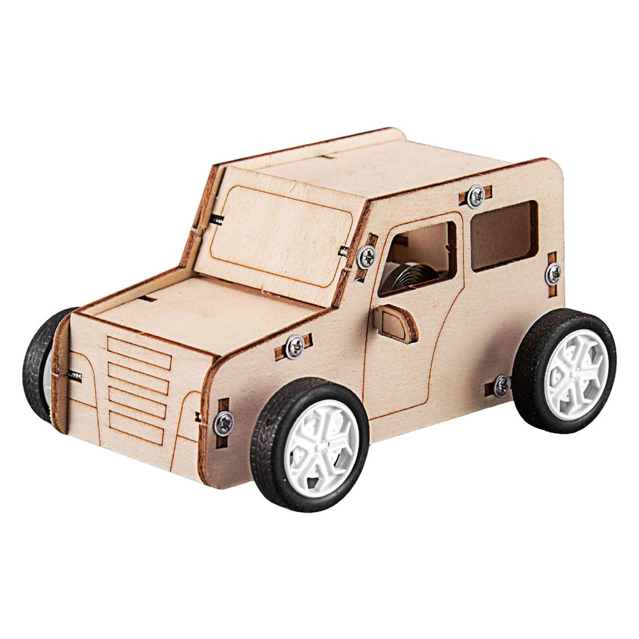 Zugseilauto aus Holzbausatz