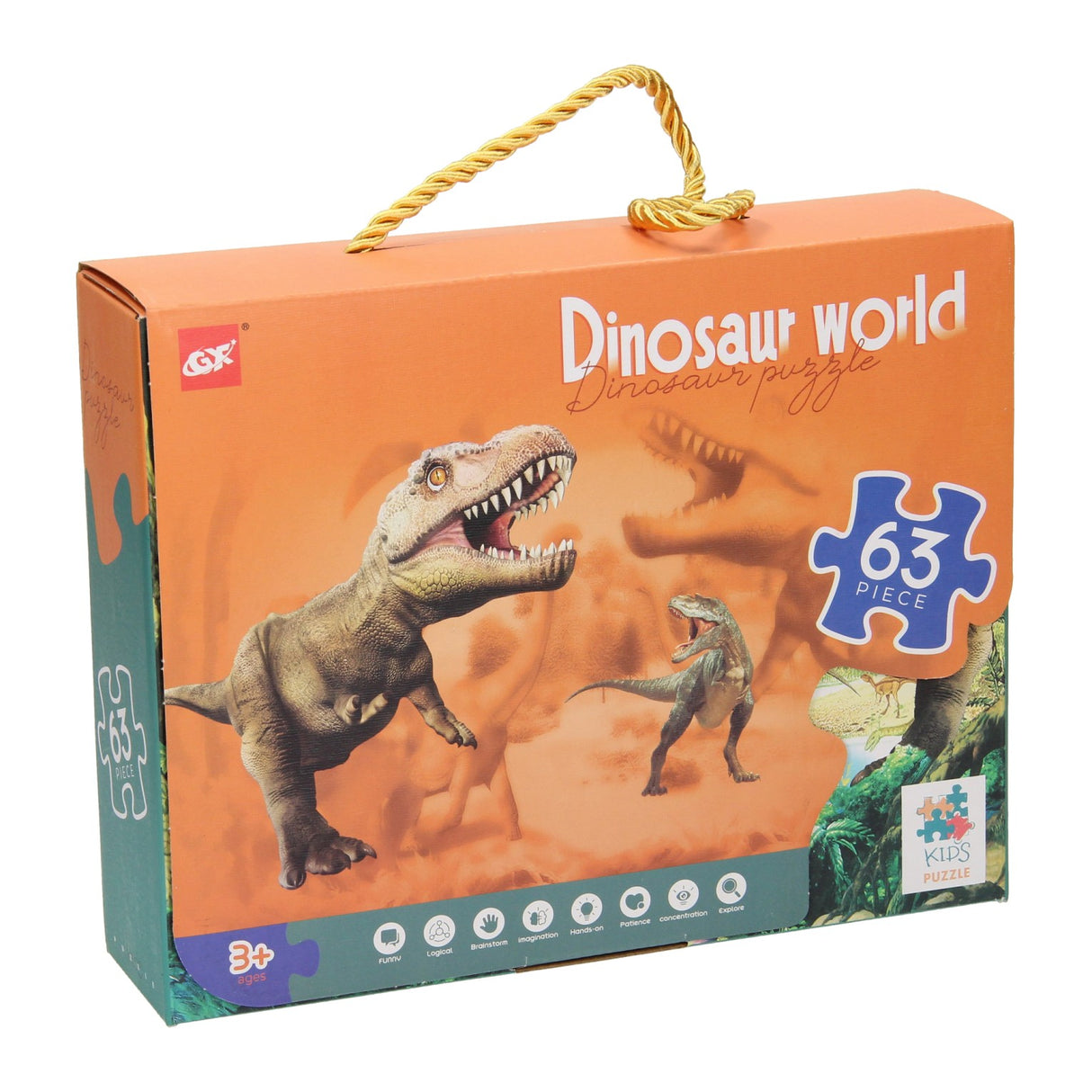 Puzzle Dino-Welt, 63 Teile.