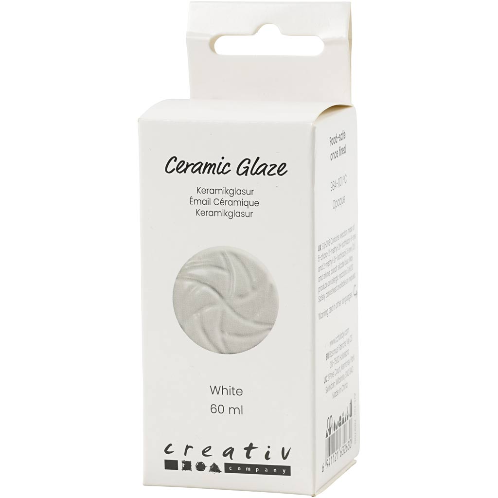 Creativ Company Keramikglasur, 984-1101 °C, deckend, weiß, 60 ml 1 Flasche