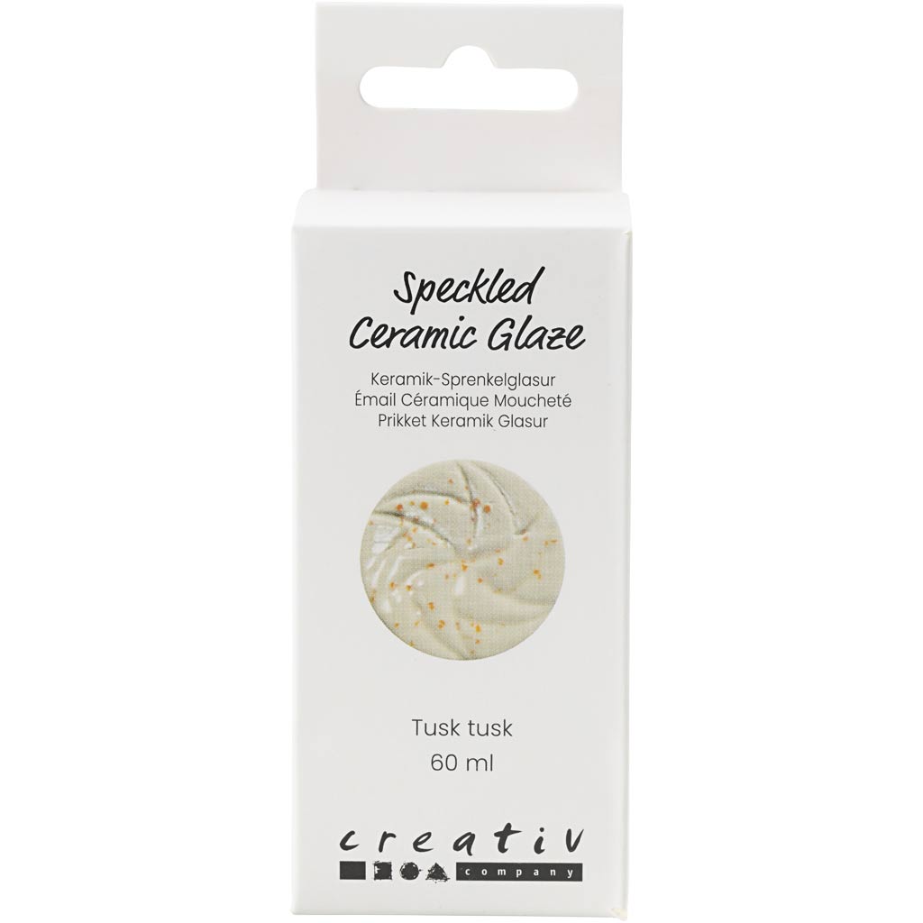 Creativ Company gesprenkelte Keramikglasur, 999–1060 °C, undurchsichtig, Tusk Tusk, 60 ml, 1 Flasche