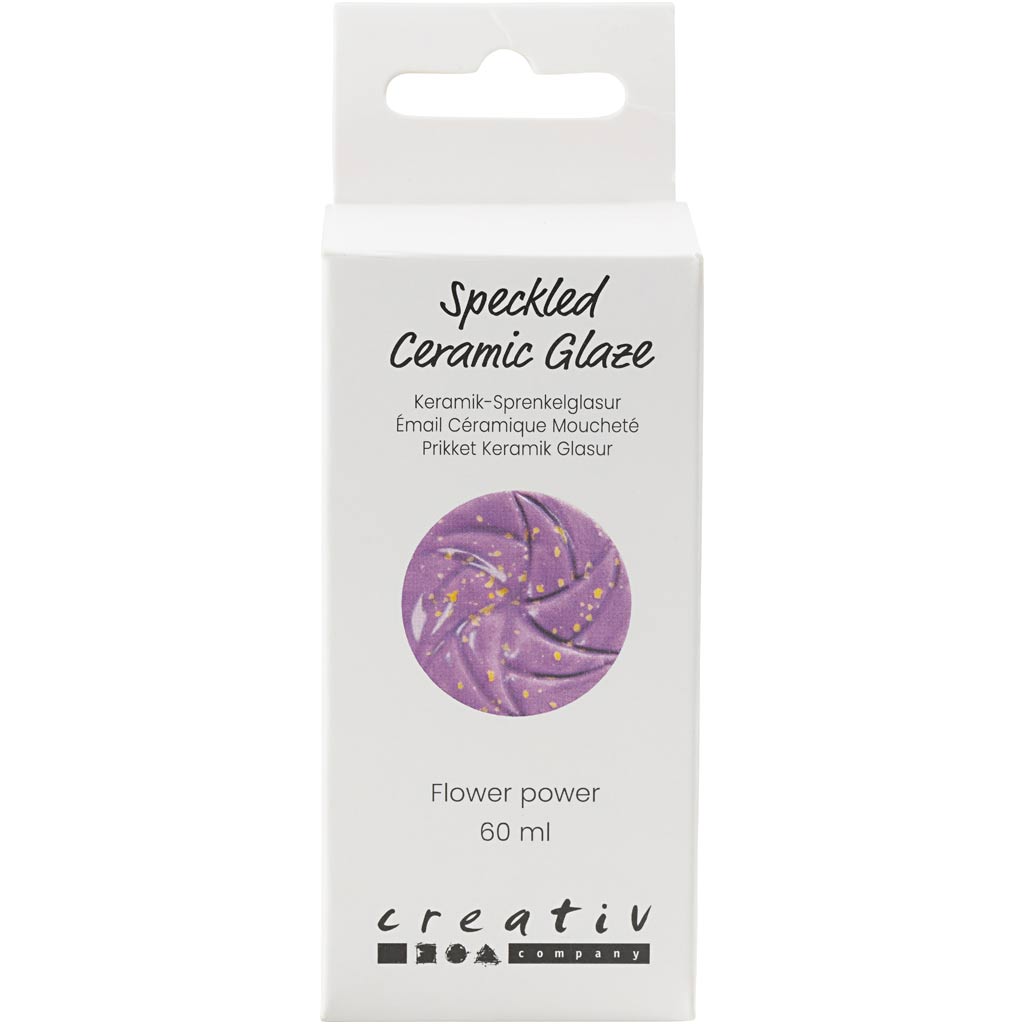Creativ Company gesprenkelte Keramikglasur 999–1060 C, undurchsichtig, Flower Power – 60 ml