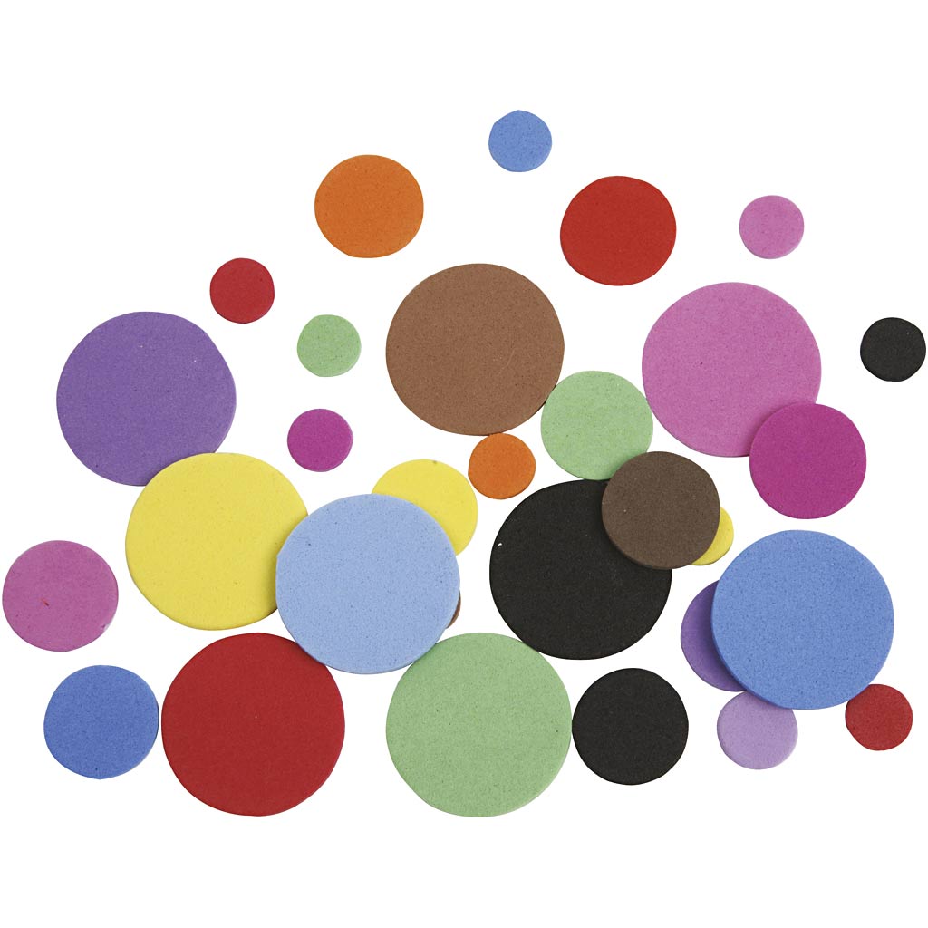 Creativ Company Eva-Schaumkreise, D 12+20+32 mm, verschiedene Farben, 2120 div. 1 Box