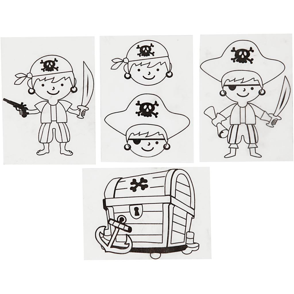 Creativ Company Schrumpffolienbögen mit Piratenmotiven, 4-tlg.