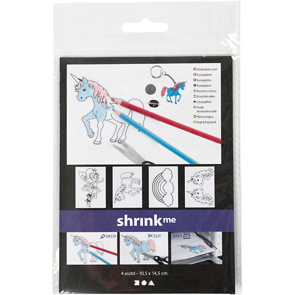 Creativ Company Schrumpffolie mit Einhorn-Motiven