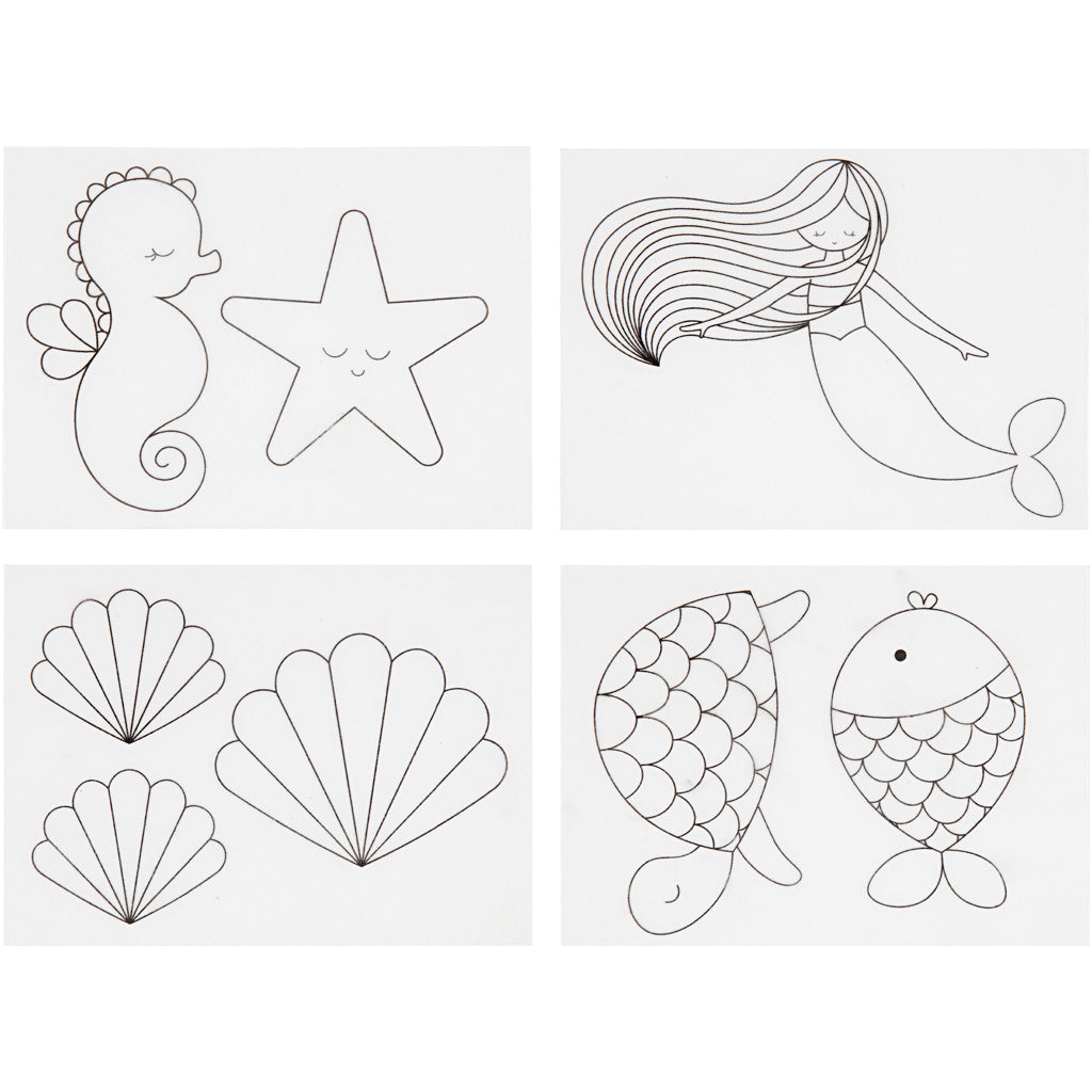 Blätter verkleinern Film mit Motiven mermaid, 4st.