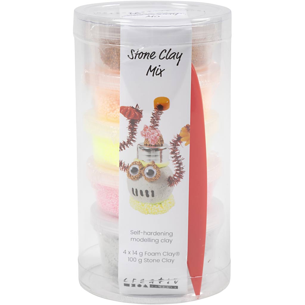 Creativ Company Stein-Ton-Mix, Rot-Orange-Harmonie, 1 Box