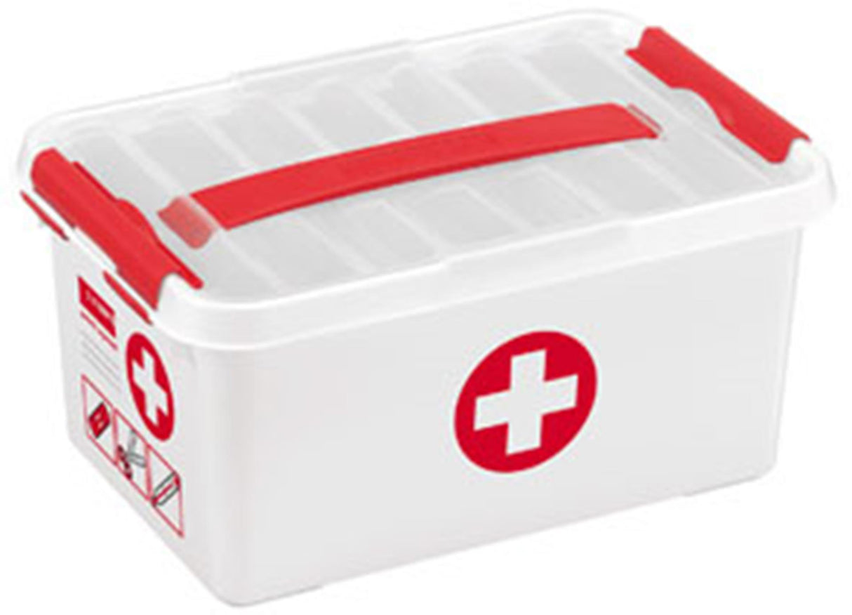 Sunware q-line Erste-Hilfe-Box mit Einsatz 6l weiß | 4 Stück