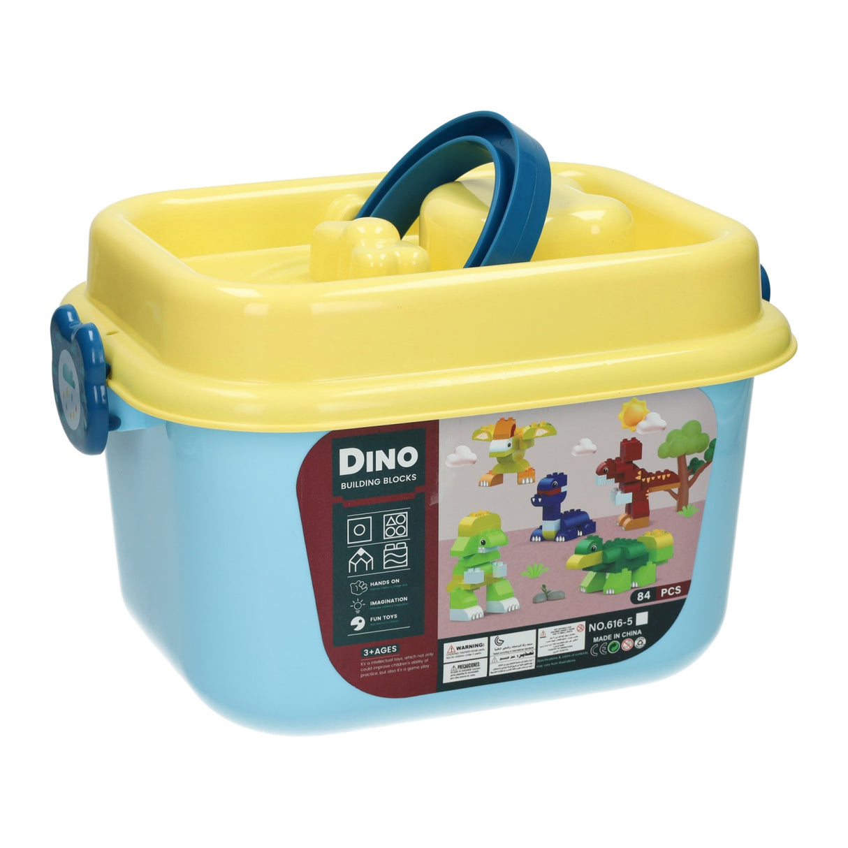 Dino-Baukasten-Bausteine in Aufbewahrungsbox – 84 Teile.