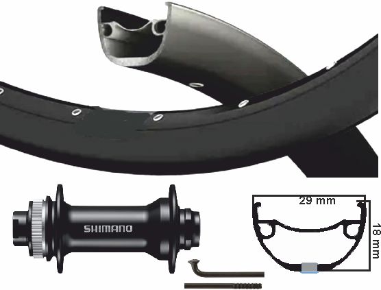 Kgs Shimano Vorderrad 28 29 Zoll (622) schwarz Steckachse Centerlock 110 mm