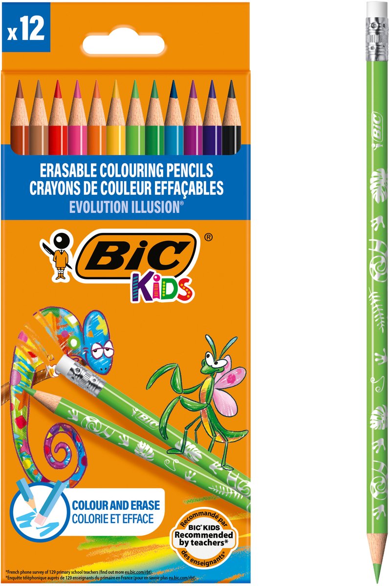 Bic Kids Evolution radierbare Buntstifte, 12 Stk.