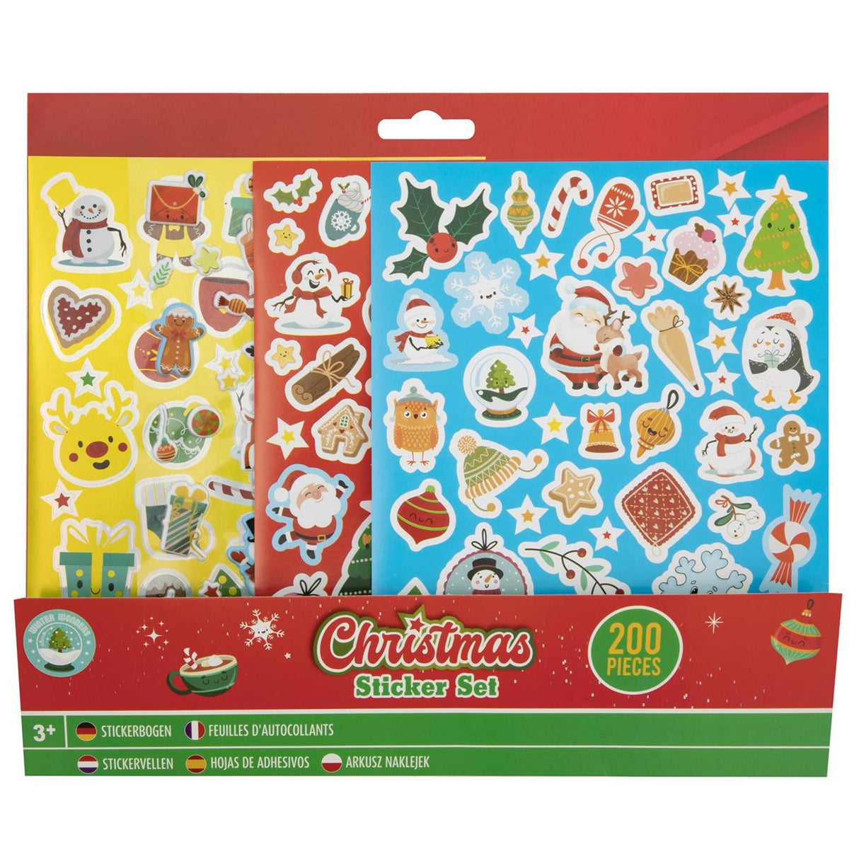 Grafix Weihnachtsaufkleber-Set 200-teilig 4-Bogen