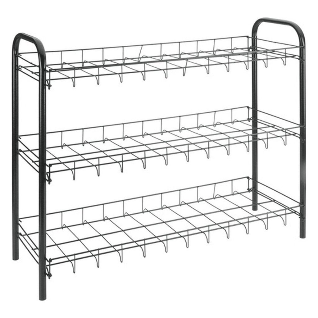 Metaltex Schuhschuh Rack 3 Böden 64x23x59 cm Schwarz