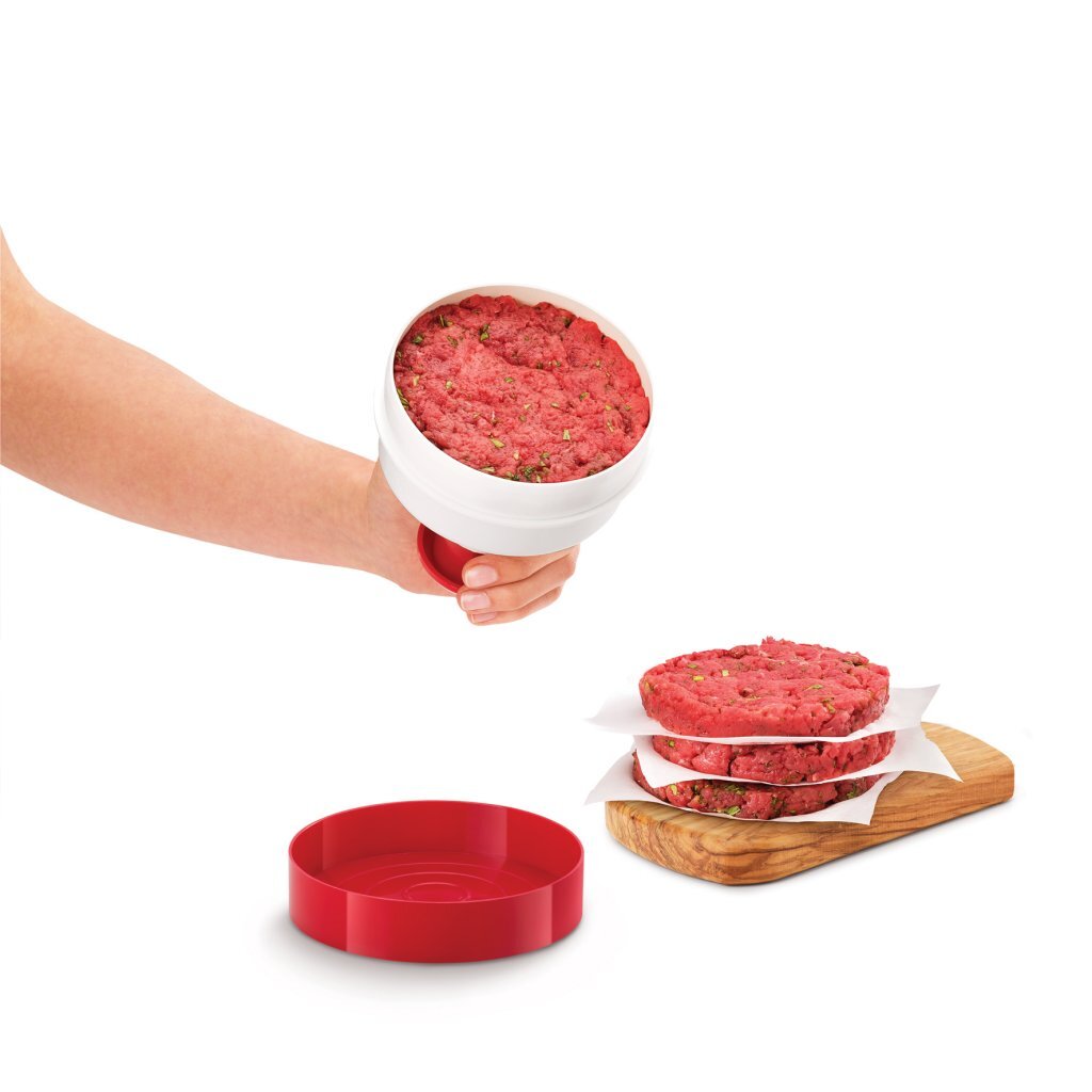 Metaltex Küchenhelfer Hamburgerpresse 11 cm rot weiß