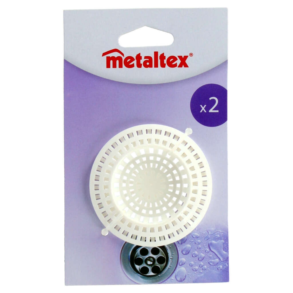 Metaltex Spülbeckenfilter 2 Stück aus weißem Kunststoff