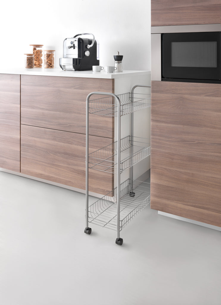 Tomado-Metaltex Metaltex Slim, der Luxus-Aufbewahrungswagen mit 3 Körben aus Metall