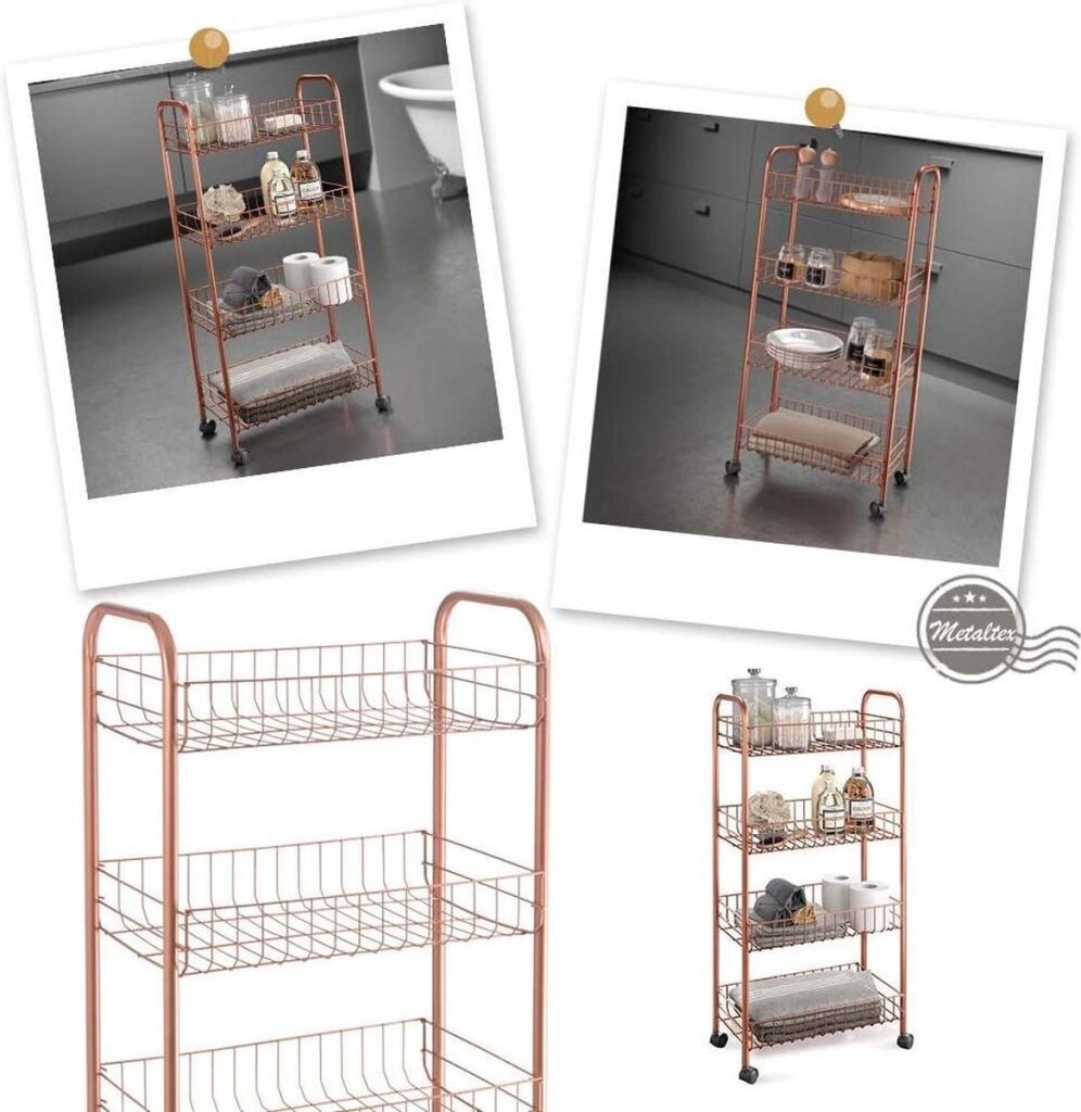 Metaltex Metaltex Trolley-Schrank Ascona 84x41cm Stahl Kupfer