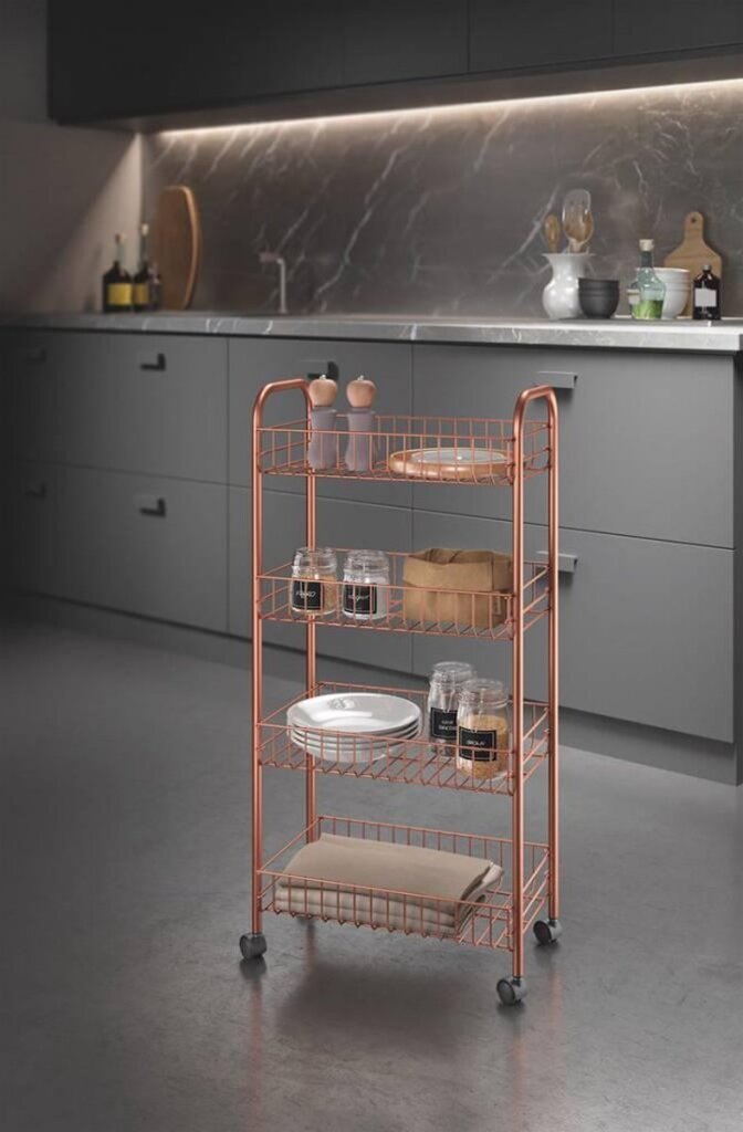 Metaltex Metaltex Trolley-Schrank Ascona 84x41cm Stahl Kupfer