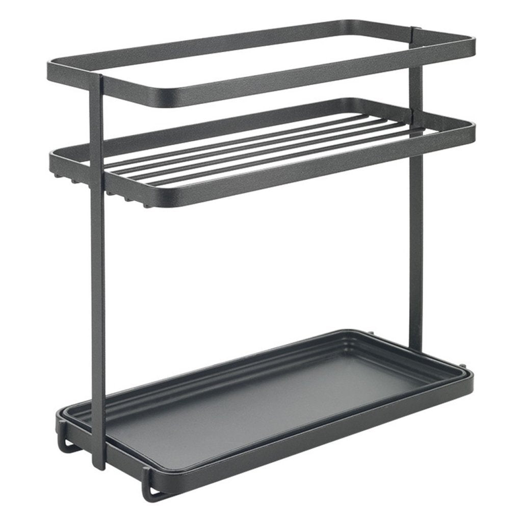 Metaltex Gewürzregal 2 Ebenen 23x11x22 cm schwarzes Metall