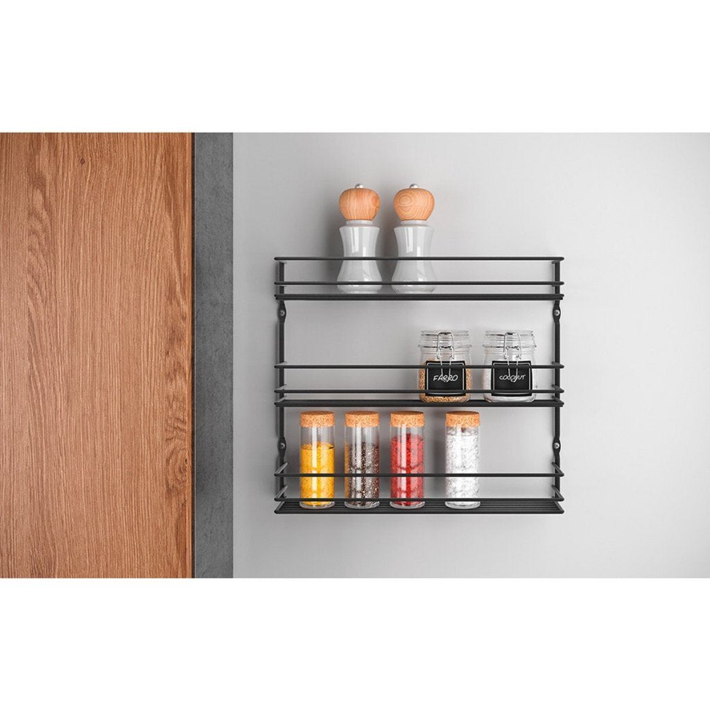 Metaltex Pepito Kräuter Rack 3 Böden 36x32x8 cm schwarz