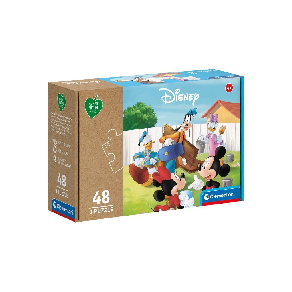 Clementoni Play for Future Puzzle – Mickey Mouse, 3x48 Teile.