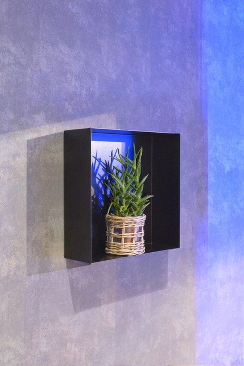 Looox colour box inbouwnis - 30x30x10cm - rvs zwart mat