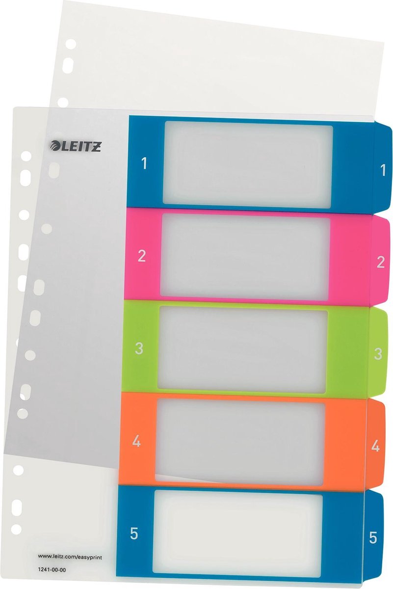 Leitz Wow Index zum Ausdrucken – Tabs 1–5