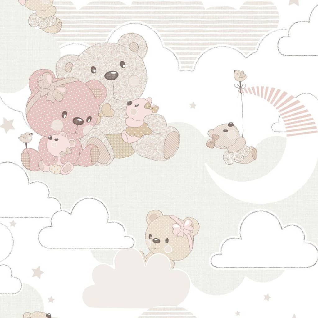 Nordwand Wallpaper Mondo Baby Umarmung Bären rosa und beige