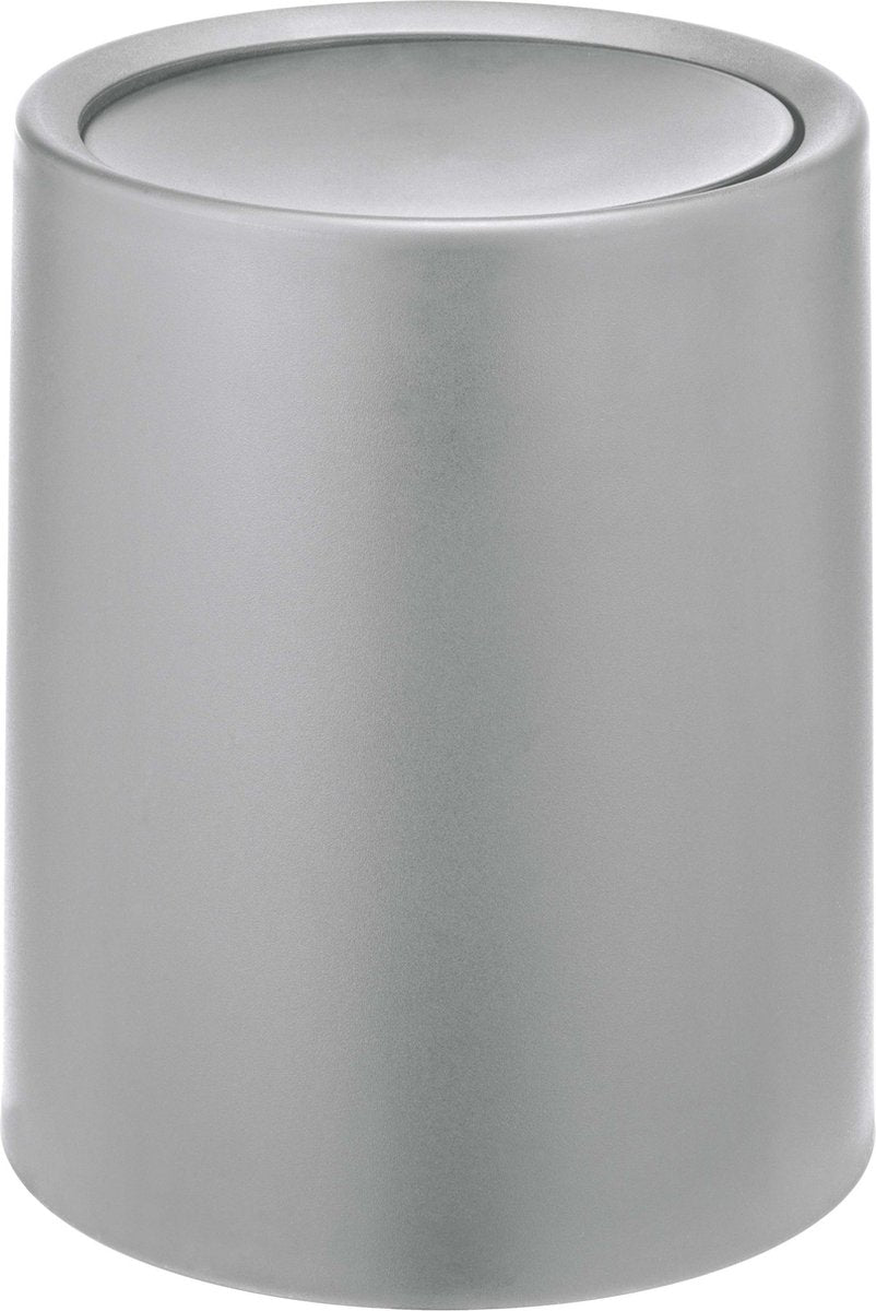 WENKO Abfalleimer Atri 6 Liter aus grauem Kunststoff, mit Schwingdeckel und Inneneimer - Mülleimer - Mülleimer - Mülltonne - Mülleimer - Grau
