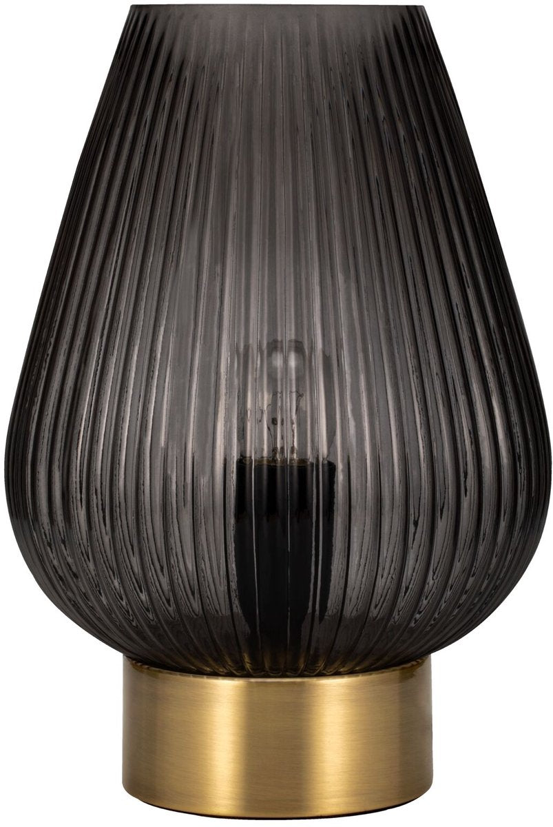Pauleen LED-Tischleuchte Crystal Gloom E27 max. 40 W Rauchglas, Messing