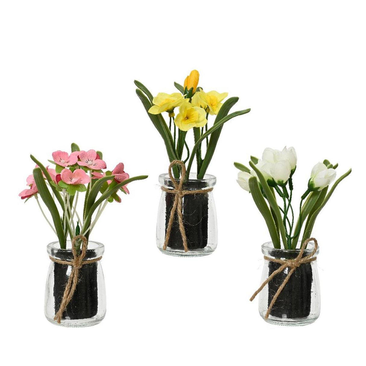 Decoris Kunstpflanze im Glastopf H16cm