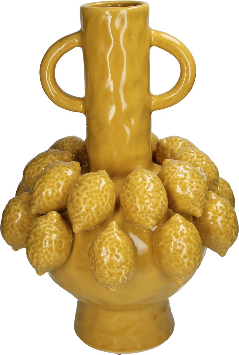 Hd collection vaas citroen aardewerk 30.5x30.5x42cm