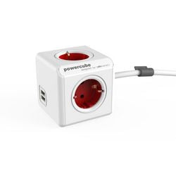 Steckdosenleiste Allocacoc Powercube weiß rot