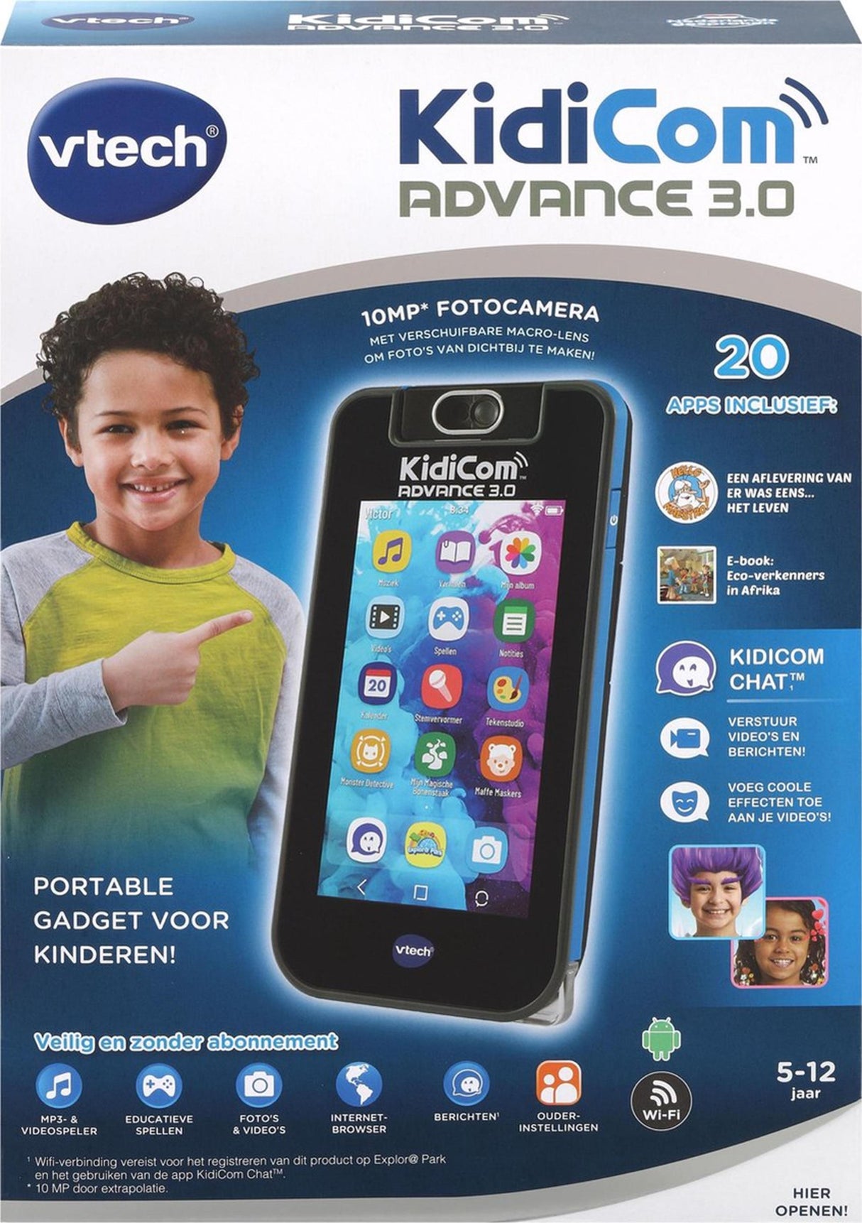 Vtech Kidicom Advance 3.0 Telefon – Interaktives Kindermobile mit Kamera – Lernspielzeug – ab 5 Jahren – Blau