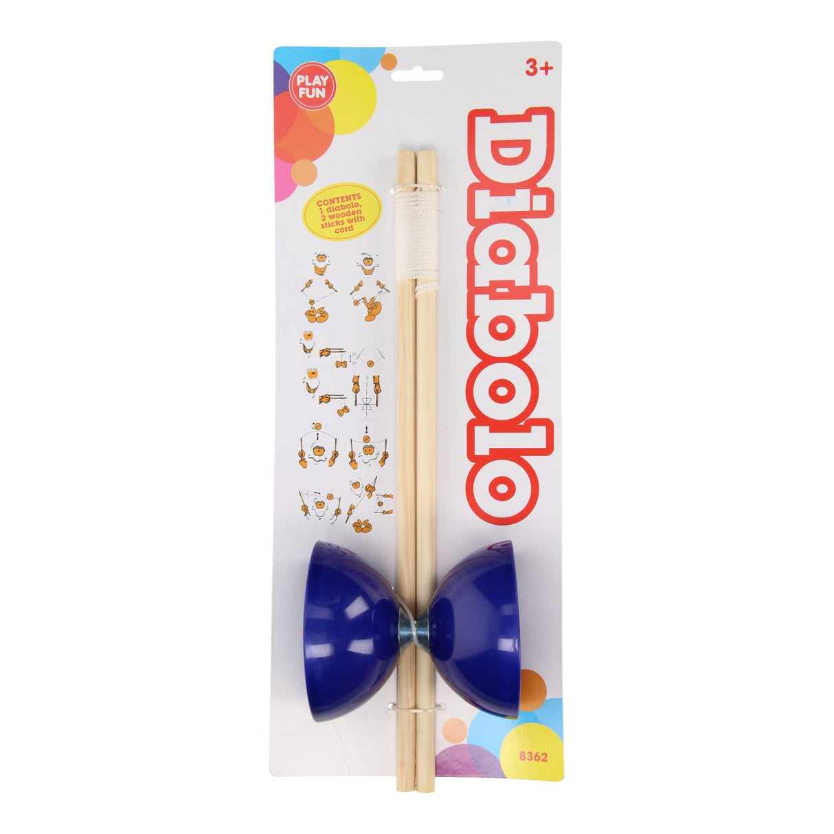Lustiges Diabolo mit Holzstäben