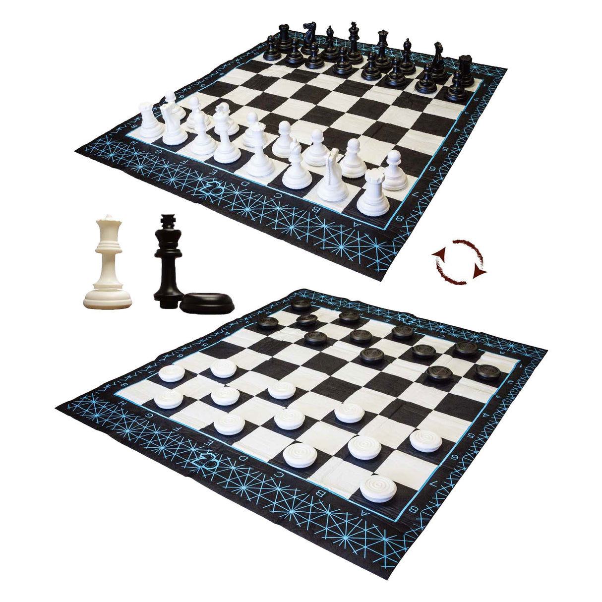 Verspieltes Mega-Schach- und Damespiel – für den Außenbereich geeignet