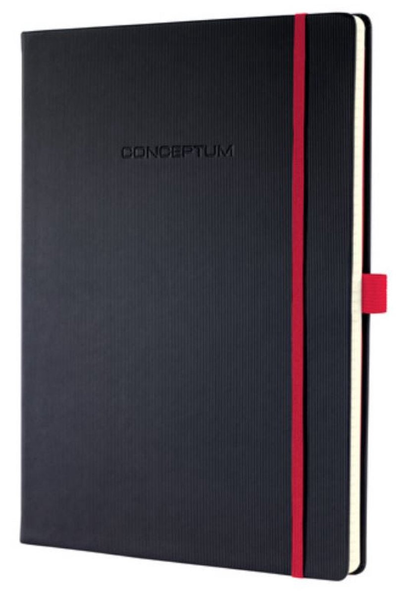 Sigel-Notizbuch – Conceptum Red Edition – A4 – Schwarz – Hardcover – Line – 194 Seiten – 80-Gramm-Papier – SI-CO661
