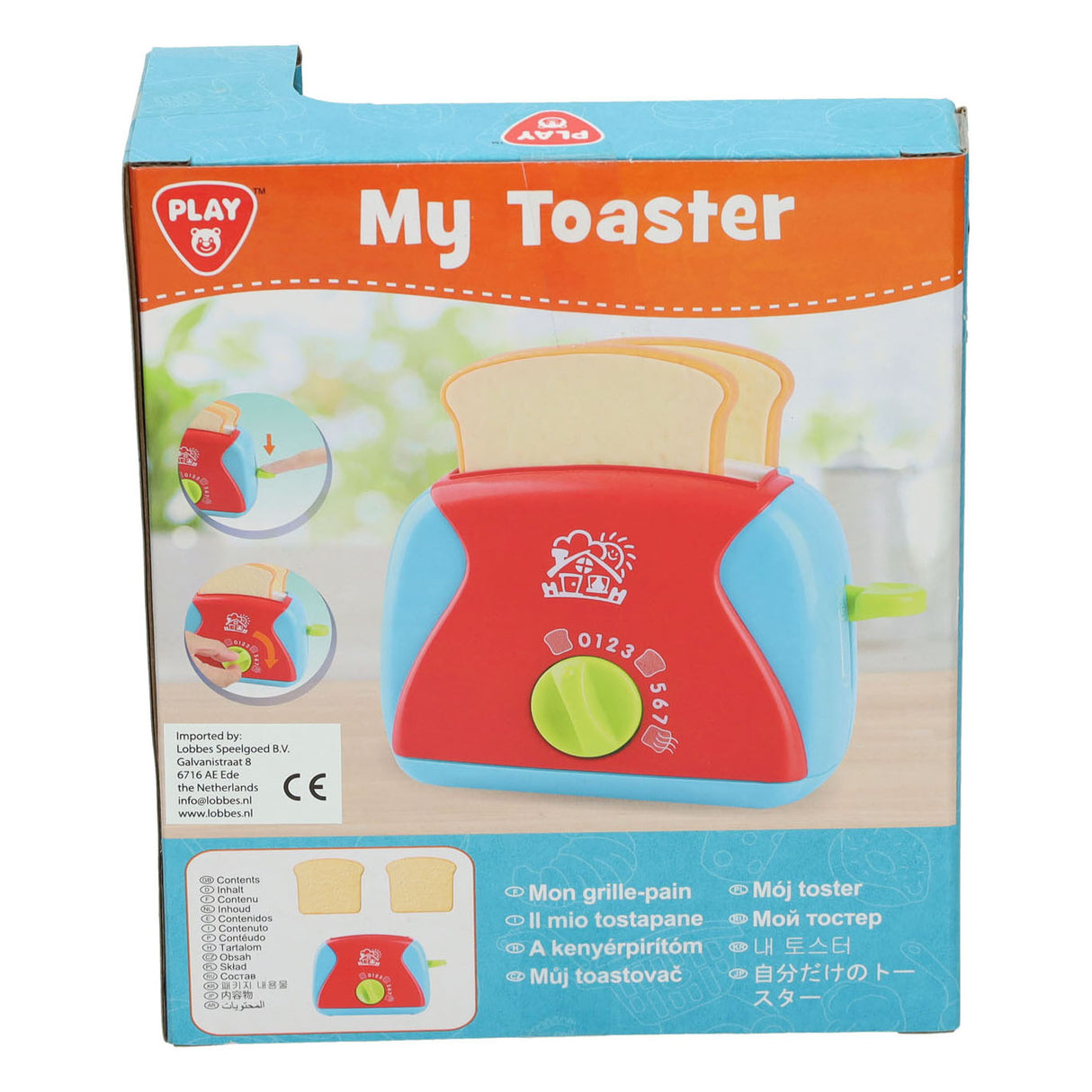 Größe des Playgo-Toasters: 12 x 5 x 5 cm