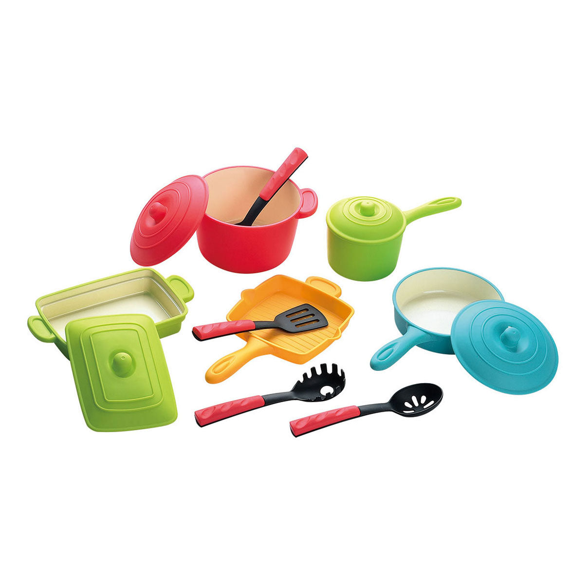 Playgo Pfannen und Küchenzubehör, modernes Spielset – 13-teilig.
