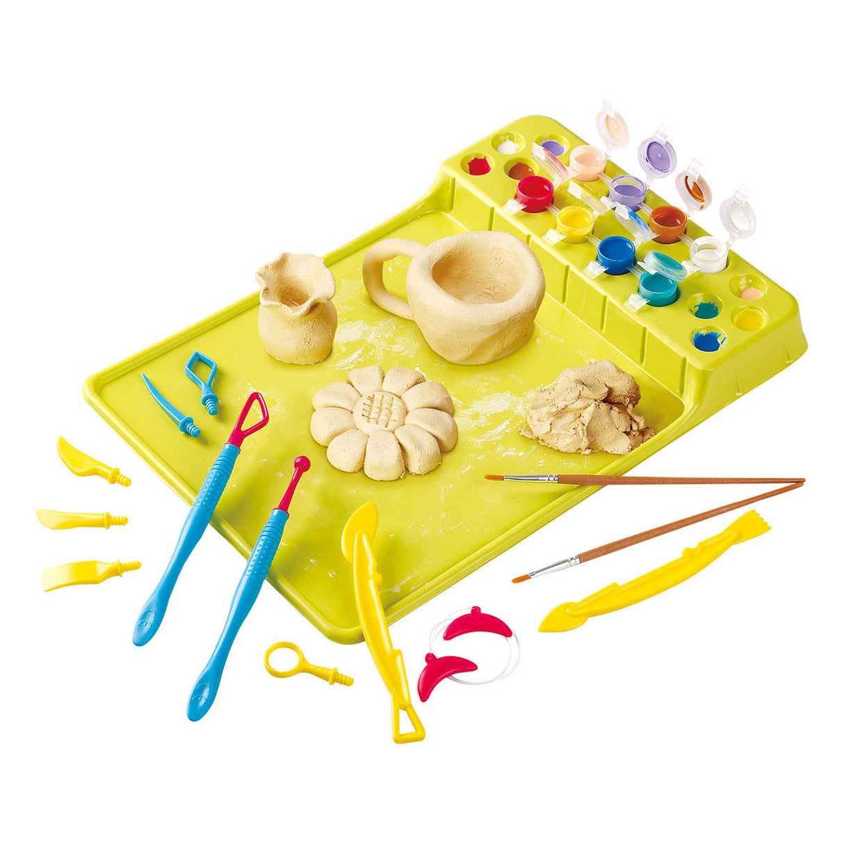Spiel-Modelliermasse-Set mit Farbe und Zubehör, 20-tlg.