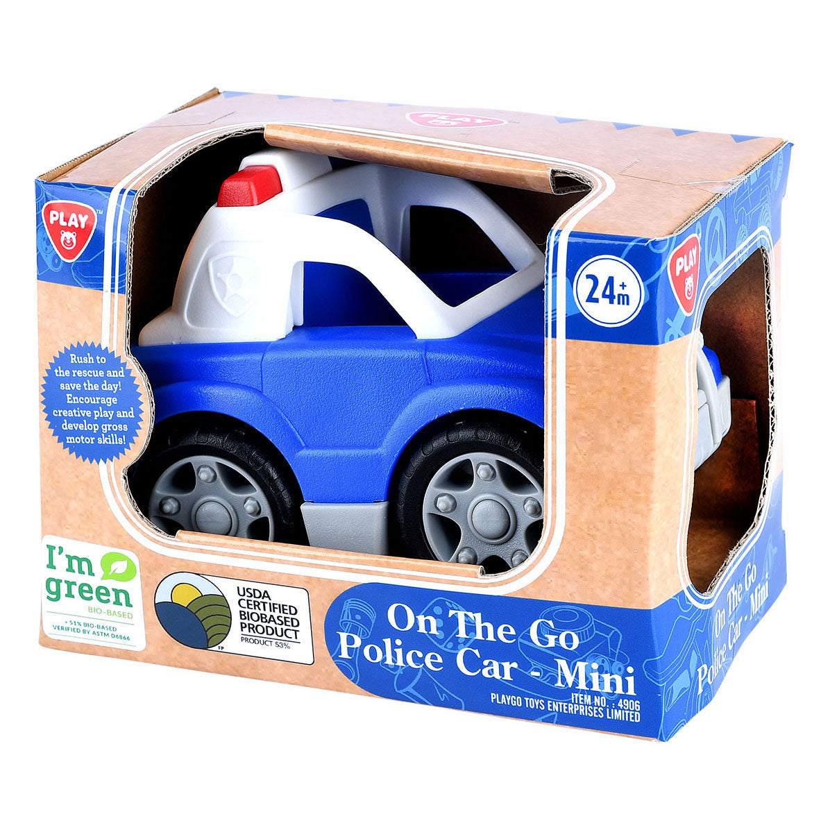 Biobasiertes Polizeiauto von Playgo – 12 cm