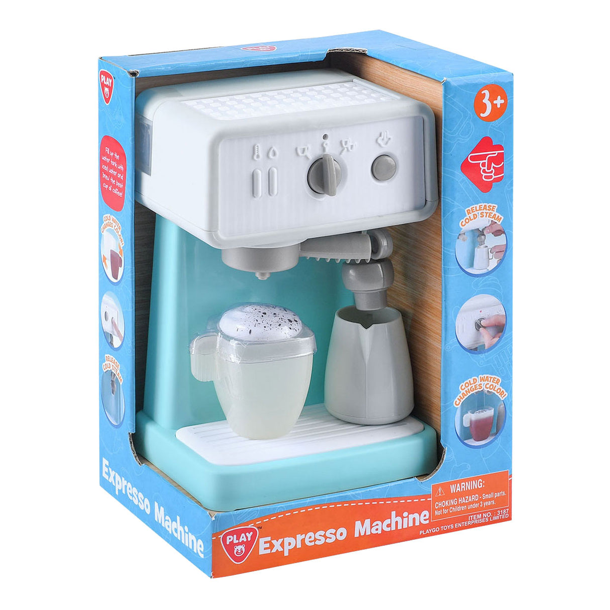 Playgo Espressomaschine weiß blau - 3 Stück.
