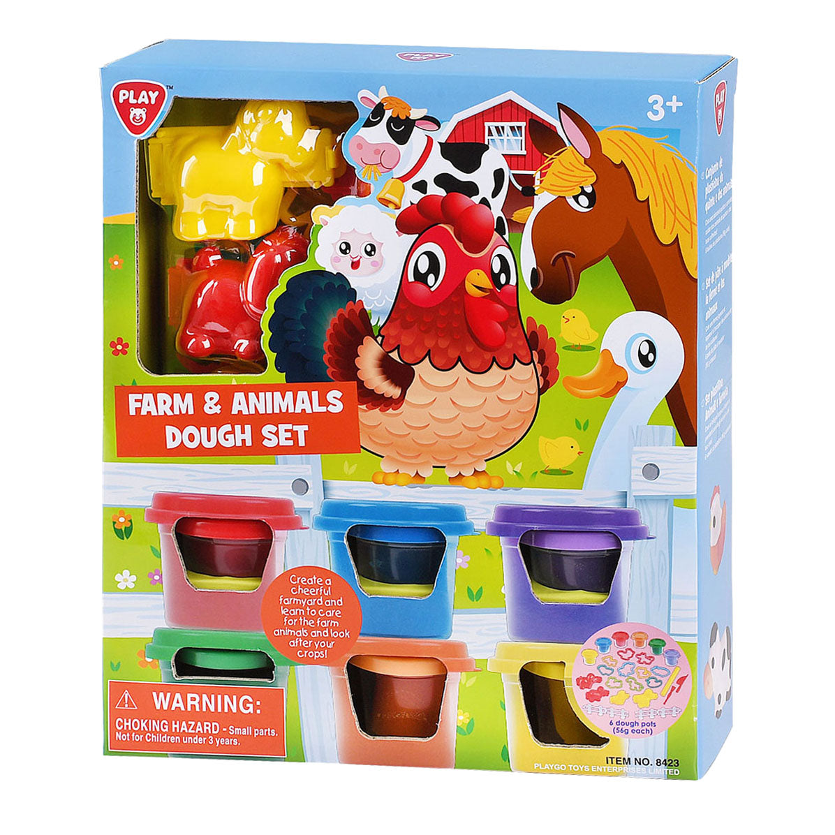 Playgo Bauernhof- und Tier-Ton-Set – 6 Tontöpfe
